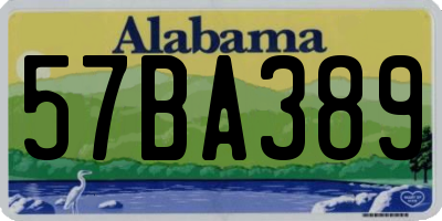 AL license plate 57BA389