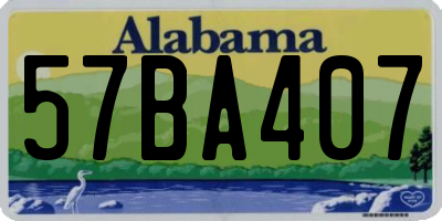AL license plate 57BA407
