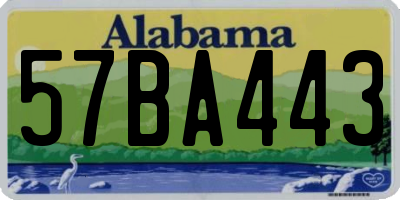 AL license plate 57BA443