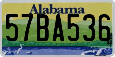AL license plate 57BA536