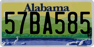 AL license plate 57BA585