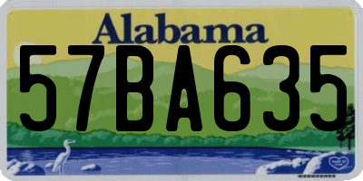 AL license plate 57BA635