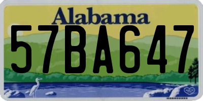 AL license plate 57BA647