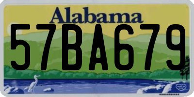 AL license plate 57BA679