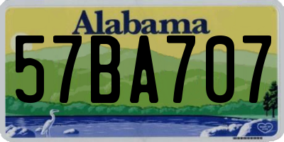 AL license plate 57BA707