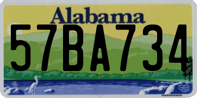 AL license plate 57BA734