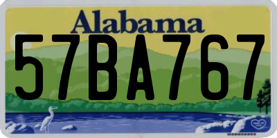 AL license plate 57BA767