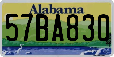 AL license plate 57BA830