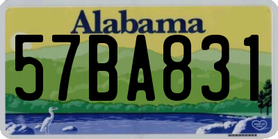 AL license plate 57BA831