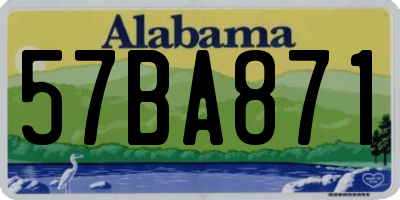AL license plate 57BA871