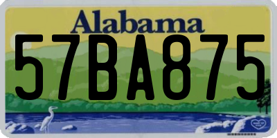 AL license plate 57BA875