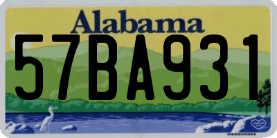 AL license plate 57BA931