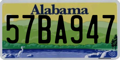 AL license plate 57BA947