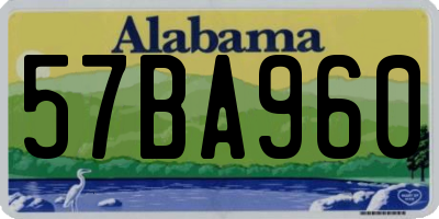 AL license plate 57BA960
