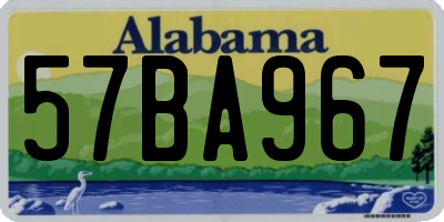 AL license plate 57BA967