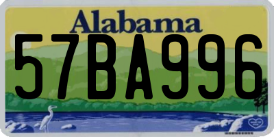 AL license plate 57BA996