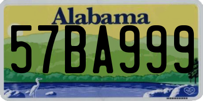 AL license plate 57BA999