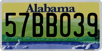AL license plate 57BB039