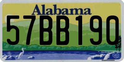 AL license plate 57BB190