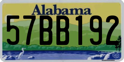 AL license plate 57BB192