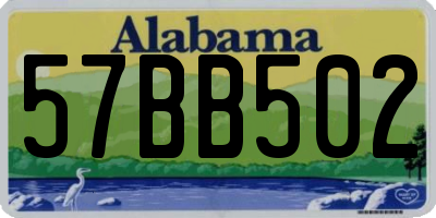 AL license plate 57BB502