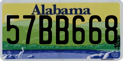 AL license plate 57BB668