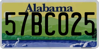 AL license plate 57BC025