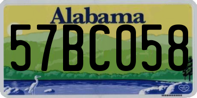 AL license plate 57BC058