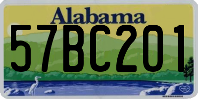 AL license plate 57BC201