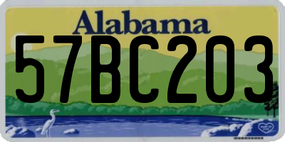 AL license plate 57BC203