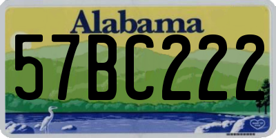 AL license plate 57BC222