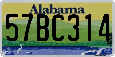 AL license plate 57BC314