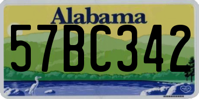 AL license plate 57BC342
