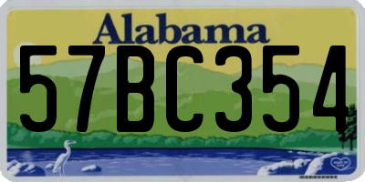 AL license plate 57BC354