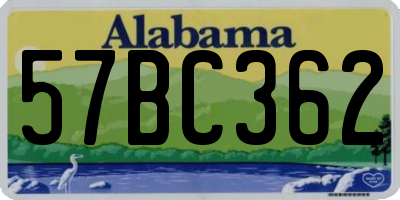 AL license plate 57BC362