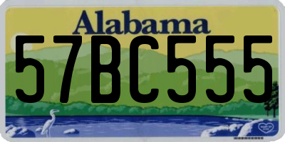 AL license plate 57BC555