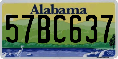 AL license plate 57BC637