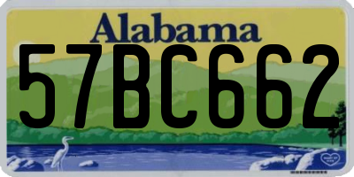 AL license plate 57BC662