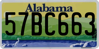 AL license plate 57BC663