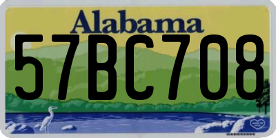 AL license plate 57BC708