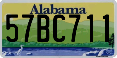 AL license plate 57BC711