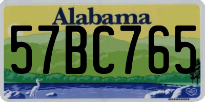 AL license plate 57BC765