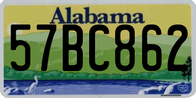AL license plate 57BC862