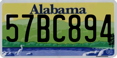 AL license plate 57BC894