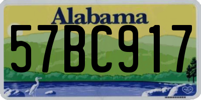 AL license plate 57BC917
