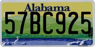 AL license plate 57BC925
