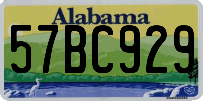 AL license plate 57BC929