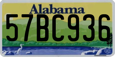 AL license plate 57BC936