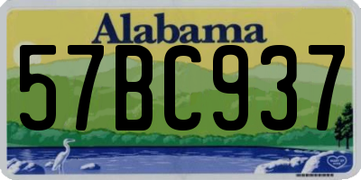 AL license plate 57BC937
