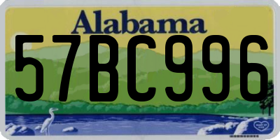 AL license plate 57BC996
